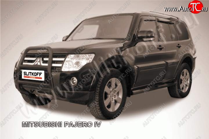 15 949 р. Кенгурятник d57 высокий Mitsubishi Pajero 4 V90 дорестайлинг (2006-2011) (Цвет: серебристый)  с доставкой в г. Новочеркасск