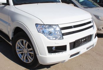 32 999 р. Бампер передний Broomer Design  Mitsubishi Pajero ( 4 V90,  4 V80) (2006-2015) дорестайлинг, дорестайлинг, 1-ый рестайлинг, 3 дв. 1-ый рестайлинг (Неокрашенный)  с доставкой в г. Новочеркасск. Увеличить фотографию 2