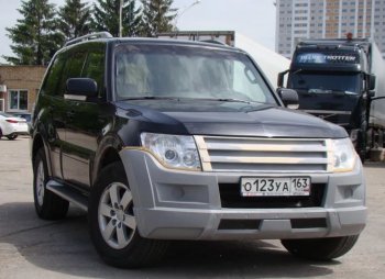 32 999 р. Бампер передний Broomer Design  Mitsubishi Pajero ( 4 V90,  4 V80) (2006-2015) дорестайлинг, дорестайлинг, 1-ый рестайлинг, 3 дв. 1-ый рестайлинг (Неокрашенный)  с доставкой в г. Новочеркасск. Увеличить фотографию 3