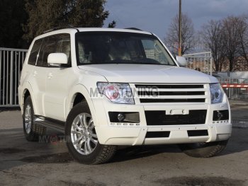 8 199 р. Решётка радиатора BROOMER Design  Mitsubishi Pajero ( 4 V90,  4 V80) (2006-2015) дорестайлинг, дорестайлинг, 1-ый рестайлинг, 3 дв. 1-ый рестайлинг (Неокрашенная)  с доставкой в г. Новочеркасск. Увеличить фотографию 4