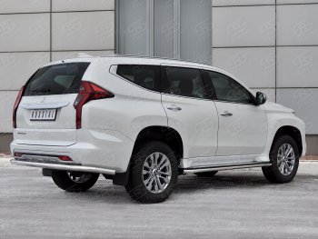 15 399 р. Защита заднего бампера SLITKOFF (Ø63 мм секции, нержавейка)  Mitsubishi Pajero Sport  QF (2019-2022) рестайлинг  с доставкой в г. Новочеркасск. Увеличить фотографию 3