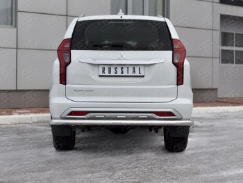 15 399 р. Защита заднего бампера SLITKOFF (Ø63 мм секции, нержавейка)  Mitsubishi Pajero Sport  QF (2019-2022) рестайлинг  с доставкой в г. Новочеркасск. Увеличить фотографию 2