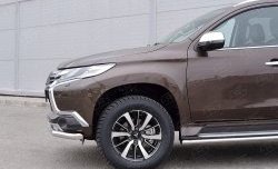 11 999 р. Защита переднего бампера (Ø63 мм, нержавейка) Russtal Mitsubishi Pajero Sport QE дорестайлинг (2015-2021)  с доставкой в г. Новочеркасск. Увеличить фотографию 4