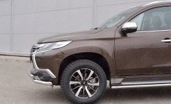 16 999 р. Защита переднего бампера (2 трубыØ63 мм, нержавейка) Russtal Mitsubishi Pajero Sport QE дорестайлинг (2015-2021)  с доставкой в г. Новочеркасск. Увеличить фотографию 4