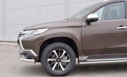 12 999 р. Защита переднего бампера (Ø76 мм, нержавейка) Russtal Mitsubishi Pajero Sport QE дорестайлинг (2015-2021)  с доставкой в г. Новочеркасск. Увеличить фотографию 4