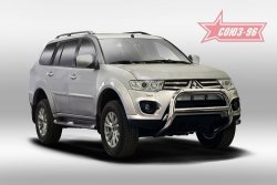 14 417 р. Защита переднего бампера Souz-96 (d76) Mitsubishi Pajero Sport QE дорестайлинг (2015-2021)  с доставкой в г. Новочеркасск. Увеличить фотографию 1