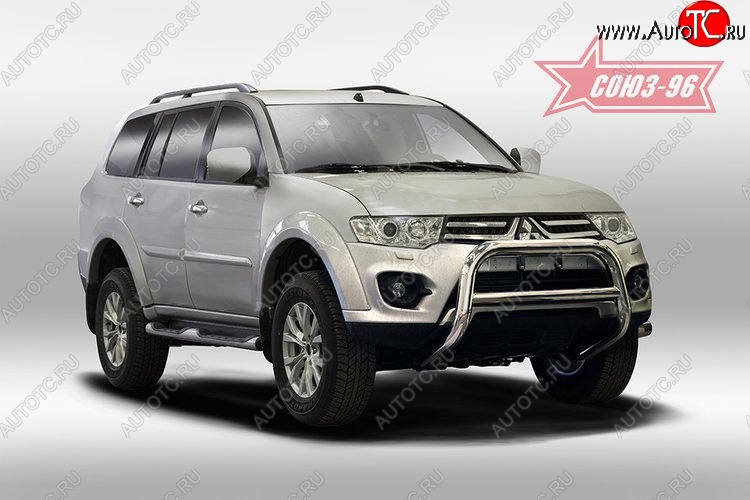 14 417 р. Защита переднего бампера Souz-96 (d76) Mitsubishi Pajero Sport QE дорестайлинг (2015-2021)  с доставкой в г. Новочеркасск