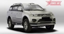 15 389 р. Защита переднего бампера двойная Souz-96 (d76/42) Mitsubishi Pajero Sport QE дорестайлинг (2015-2021)  с доставкой в г. Новочеркасск. Увеличить фотографию 1