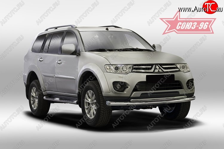 15 389 р. Защита переднего бампера двойная Souz-96 (d76/42) Mitsubishi Pajero Sport QE дорестайлинг (2015-2021)  с доставкой в г. Новочеркасск