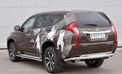 16 899 р. Защита заднего бампера (Ø63 мм, нержавейка) SLITKOFF Mitsubishi Pajero Sport QE дорестайлинг (2015-2021)  с доставкой в г. Новочеркасск. Увеличить фотографию 2