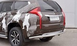 16 899 р. Защита заднего бампера (Ø63 мм, нержавейка) SLITKOFF Mitsubishi Pajero Sport QE дорестайлинг (2015-2021)  с доставкой в г. Новочеркасск. Увеличить фотографию 4