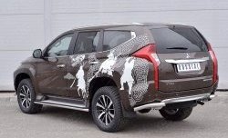 13 699 р. Защита заднего бампера (Ø63 мм уголки, нержавейка) SLITKOFF  Mitsubishi Pajero Sport  QE (2015-2021) дорестайлинг  с доставкой в г. Новочеркасск. Увеличить фотографию 2