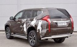 13 449 р. Защита заднего бампера (Ø76 мм, нержавейка) SLITKOFF Mitsubishi Pajero Sport QE дорестайлинг (2015-2021)  с доставкой в г. Новочеркасск. Увеличить фотографию 2