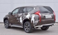 11 449 р. Защита заднего бампера (Ø76 мм уголки, нержавейка) SLITKOFF  Mitsubishi Pajero Sport  QE (2015-2021) дорестайлинг  с доставкой в г. Новочеркасск. Увеличить фотографию 2