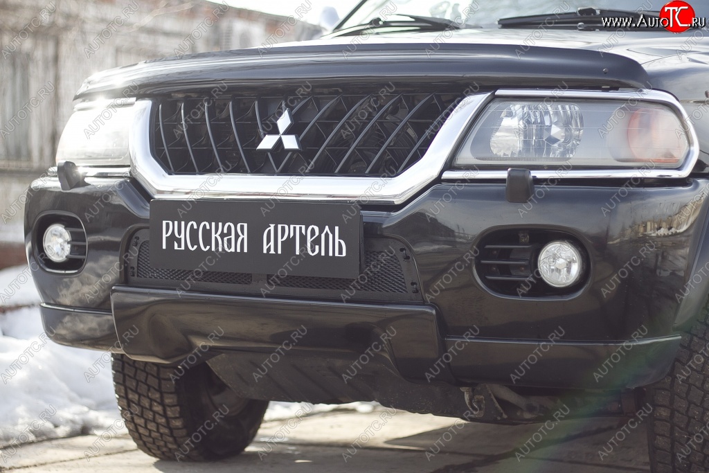 1 639 р. Защитная сетка решетки переднего бампера РА  Mitsubishi Pajero Sport  PA (1996-2004) дорестайлинг  с доставкой в г. Новочеркасск