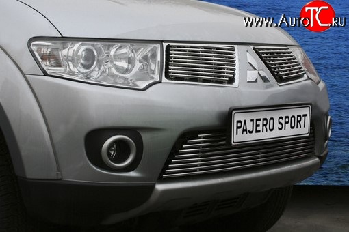 5 399 р. Декоративная вставка решетки радиатора Berkut Mitsubishi Pajero Sport PB дорестайлинг (2008-2013)  с доставкой в г. Новочеркасск