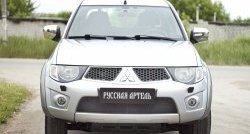 2 179 р. Защитная сетка решетки переднего бампера РА Mitsubishi Pajero Sport PB дорестайлинг (2008-2013)  с доставкой в г. Новочеркасск. Увеличить фотографию 2