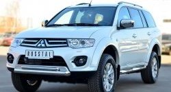 18 349 р. Защита переднего бампера (2 трубыØ76 и 42 мм, нержавейка) SLITKOFF Mitsubishi Pajero Sport PB рестайлинг (2013-2017)  с доставкой в г. Новочеркасск. Увеличить фотографию 4