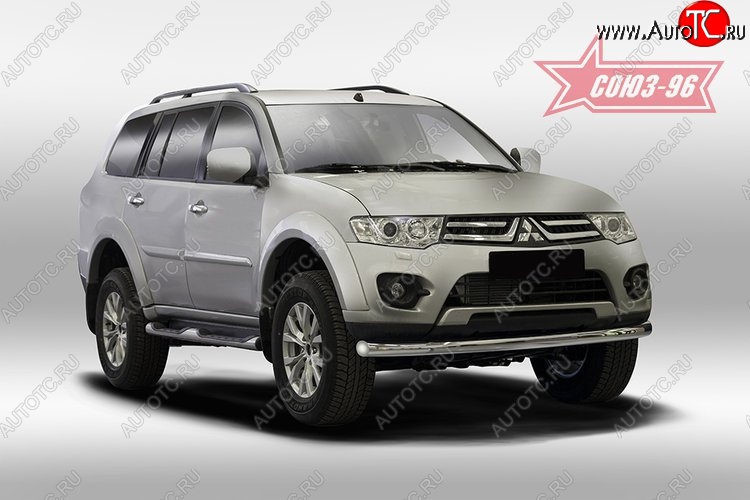 11 654 р. Защита переднего бампера одинарная Souz-96 (d76) Mitsubishi Pajero Sport PB дорестайлинг (2008-2013)  с доставкой в г. Новочеркасск