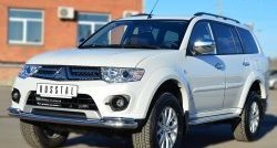 18 849 р. Защита переднего бампера (2 трубыØ63 и 42 мм, нержавейка) SLITKOFF Mitsubishi Pajero Sport PB рестайлинг (2013-2017)  с доставкой в г. Новочеркасск. Увеличить фотографию 4