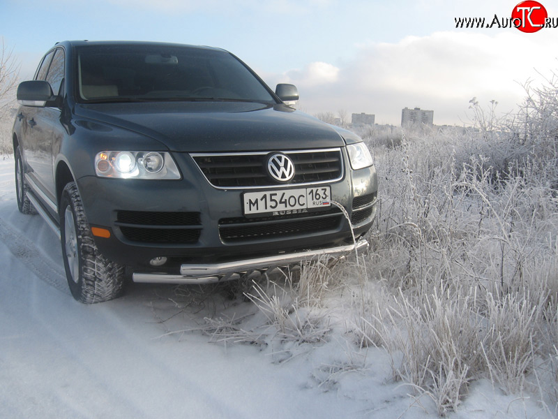 13 699 р. Двойная Защита переднего бампера Metall Design Volkswagen Touareg GP дорестайлинг (2002-2007)  с доставкой в г. Новочеркасск