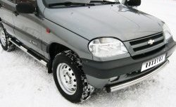 12 299 р. Одинарная защита переднего бампера SLITKOFF диаметром 63 мм  Chevrolet Niva  2123 (2002-2008), Лада 2123 (Нива Шевроле) (2002-2008)  с доставкой в г. Новочеркасск. Увеличить фотографию 2