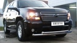 31 999 р. Защита переднего бампера (2 трубыØ76 мм, нержавейка) SLITKOFF  Chevrolet Tahoe  GMT900 (2006-2013) 5 дв.  с доставкой в г. Новочеркасск. Увеличить фотографию 6