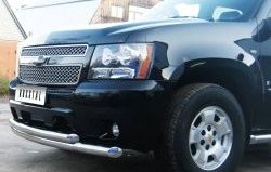 31 999 р. Защита переднего бампера (2 трубыØ76 мм, нержавейка) SLITKOFF  Chevrolet Tahoe  GMT900 (2006-2013) 5 дв.  с доставкой в г. Новочеркасск. Увеличить фотографию 7