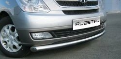 15 649 р. Одинарная защита переднего бампера Russtal 76 мм Hyundai Starex/Grand Starex/H1 TQ рестайлинг (2014-2018)  с доставкой в г. Новочеркасск. Увеличить фотографию 2