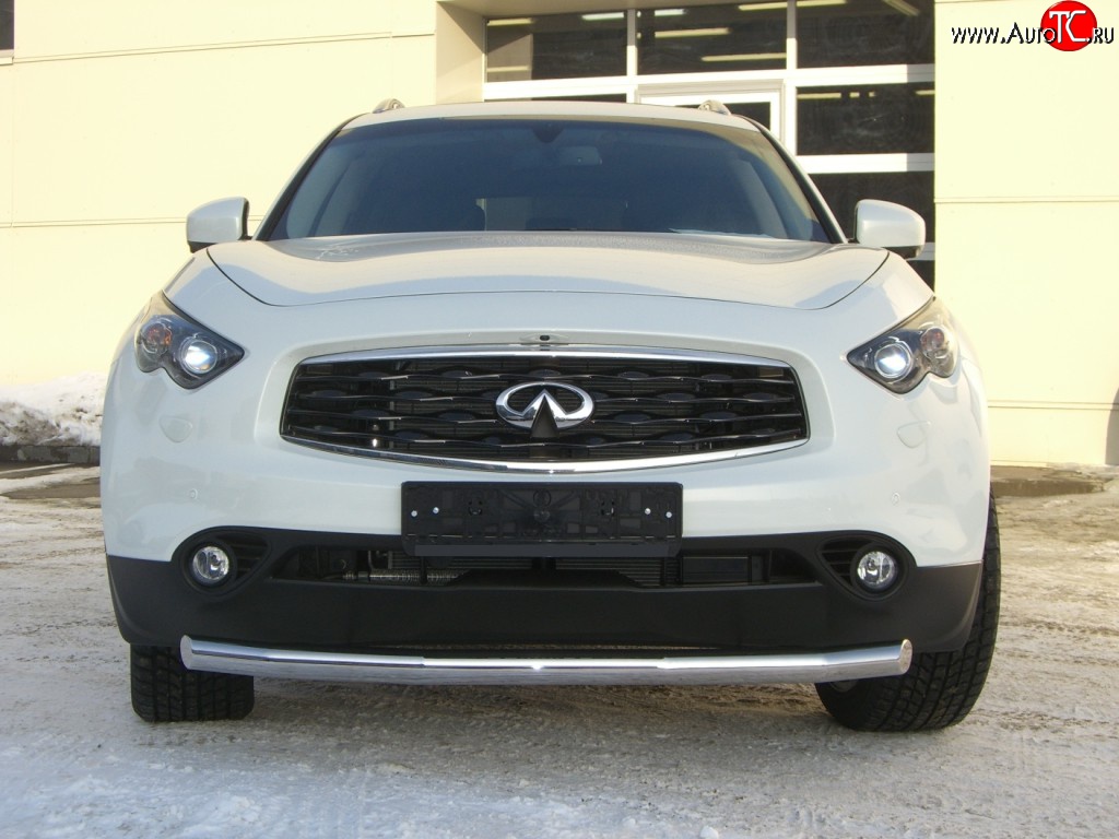 15 899 р. Одинарная защита переднего бампера Russtal диаметром 63 мм  INFINITI FX35  S51 - FX50  S51  с доставкой в г. Новочеркасск