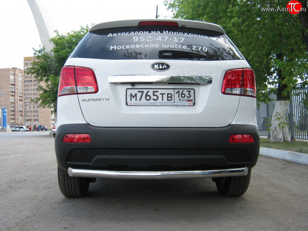 15 449 р. Защита заднего бампера (Ø76 мм, нержавейка) SLITKOFF  KIA Sorento  XM (2009-2012) дорестайлинг  с доставкой в г. Новочеркасск