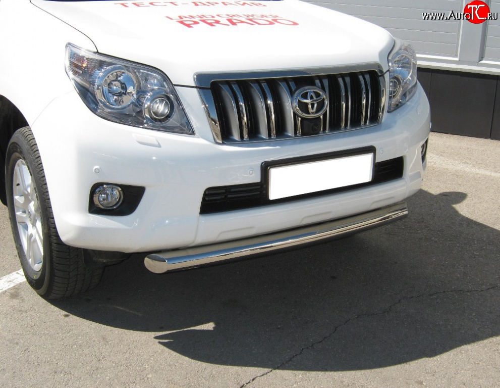 16 549 р. Одинарная защита переднего бампера SLITKOFF 76 мм  Toyota Land Cruiser Prado  J150 (2009-2013) дорестайлинг  с доставкой в г. Новочеркасск