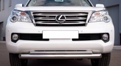 26 999 р. Защита переднего бампера (2 трубыØ76 и 42 мм, нержавейка) SLITKOFF  Lexus GX460  J150 (2009-2013) дорестайлинг  с доставкой в г. Новочеркасск. Увеличить фотографию 2