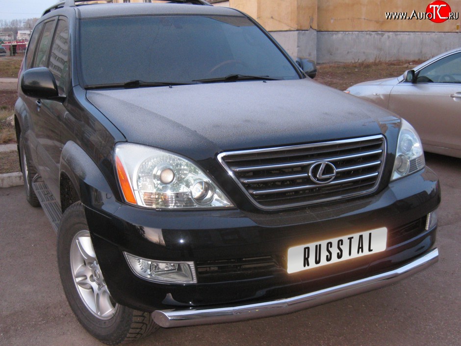 15 999 р. Одинарная защита переднего бампера SLITKOFF 76 мм  Lexus GX470  J120 (2002-2007) дорестайлинг  с доставкой в г. Новочеркасск