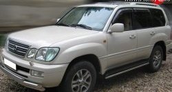 Защита порогов (Ø42 мм, нержавейка) SLITKOFF Lexus (Лексус) LX470 (ЛХ)  J100 (1998-2002) J100 дорестайлинг