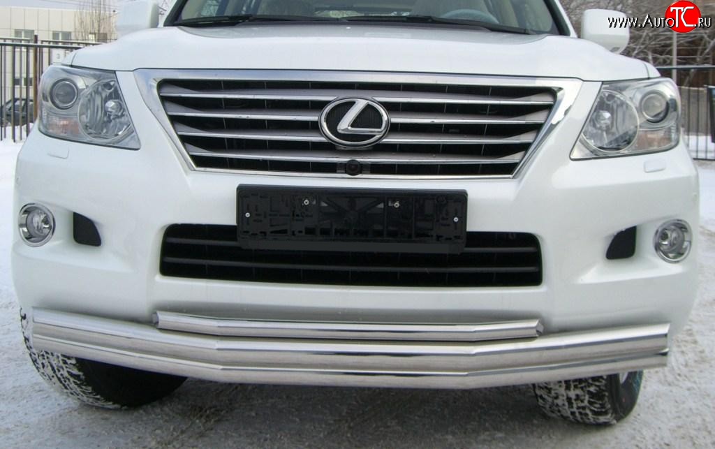 26 999 р. Тройная защита переднего бампера Russtal 70 мм Lexus LX570 J200 дорестайлинг (2007-2012)  с доставкой в г. Новочеркасск