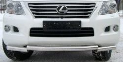 Защита переднего бампера (Ø70 мм ступень, нержавейка) Russtal Lexus LX570 J200 дорестайлинг (2007-2012)