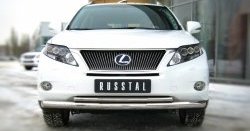 16 999 р. Защита переднего бампера (2 трубыØ76 и 42 мм, нержавейка) Russtal Lexus RX270 AL10 дорестайлинг (2010-2012)  с доставкой в г. Новочеркасск. Увеличить фотографию 1