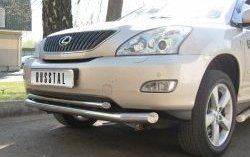 11 599 р. Защита переднего бампера (2 трубыØ63 и 42 мм, нержавейка) Russtal Lexus RX330 XU30 (2003-2006)  с доставкой в г. Новочеркасск. Увеличить фотографию 3