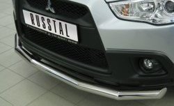 13 299 р. Одинарная защита переднего бампера SLITKOFF диаметром 63 мм  Mitsubishi ASX (2010-2012) дорестайлинг  с доставкой в г. Новочеркасск. Увеличить фотографию 2