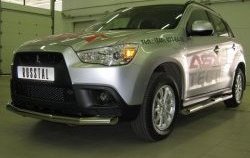 13 299 р. Одинарная защита переднего бампера SLITKOFF диаметром 63 мм  Mitsubishi ASX (2010-2012) дорестайлинг  с доставкой в г. Новочеркасск. Увеличить фотографию 3