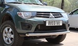 16 699 р. Одинарная защита переднего бампера Russtal диаметром 76 мм Mitsubishi L200 4  дорестайлинг (2006-2014)  с доставкой в г. Новочеркасск. Увеличить фотографию 3