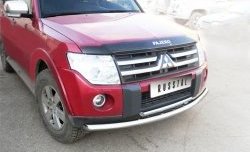 17 999 р. Защита переднего бампера (2 трубыØ76 и 42 мм, нержавейка) SLITKOFF Mitsubishi Pajero 4 V90 дорестайлинг (2006-2011)  с доставкой в г. Новочеркасск. Увеличить фотографию 2