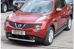 Одинарная защита переднего бампера SLITKOFF диаметром 63 мм Nissan (Нисан) Juke (Жук)  1 YF15 (2010-2014) 1 YF15 дорестайлинг