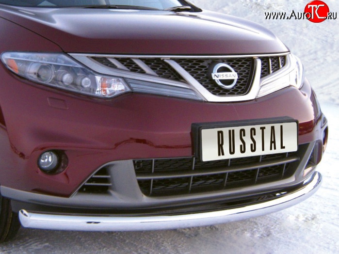 13 099 р. Одинарная защита переднего бампера Russtal (76 мм) Nissan Murano 2 Z51 рестайлинг (2010-2016)  с доставкой в г. Новочеркасск