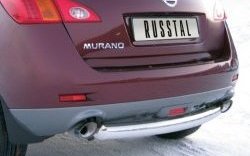 15 649 р. Защита заднего бампера (Ø76 мм, нержавейка) Russtal Nissan Murano 2 Z51 дорестайлинг (2008-2011)  с доставкой в г. Новочеркасск. Увеличить фотографию 1