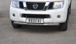 15 999 р. Одинарная защита переднего бампера SLITKOFF диаметром 76 мм (2010 г.в.) Nissan Pathfinder R51 дорестайлинг (2004-2007)  с доставкой в г. Новочеркасск. Увеличить фотографию 2