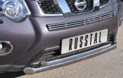 10 899 р. Защита переднего бампера (2 трубыØ63 и 42 мм, нержавейка) Russtal Nissan X-trail 2 T31 рестайлинг (2010-2015)  с доставкой в г. Новочеркасск. Увеличить фотографию 2