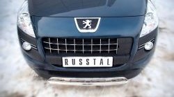 13 799 р. Защита переднего бампера (Ø 42 мм, нержавейка) Russtal Peugeot 3008 дорестайлинг (2009-2013)  с доставкой в г. Новочеркасск. Увеличить фотографию 1