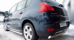 14 849 р. Защита порогов Russtal из круглой трубы диаметром 63 мм Peugeot 3008 рестайлинг (2013-2017) (Защита порогов с со скосами на торцах (вариант 1))  с доставкой в г. Новочеркасск. Увеличить фотографию 3